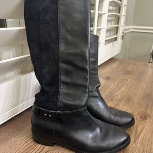 Cole Haan Black Heeled Boots with Streamlined Silhouette